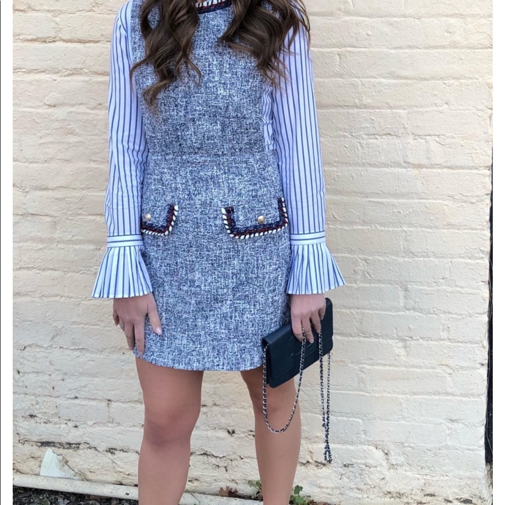 Zara Tweed Blue Dress